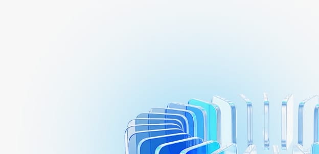 Abstract blue 3D layered panels background graphic